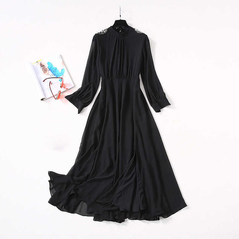 HIGH QUALITY est Fashion Runway Dress Women's Elegant Long Sleeve Luxury Beaded Shoulder Draped Black Split 210526, Blue
HIGH QUALITY est Fashion Runway Dress Women's Elegant Long Sleeve Luxury Beaded Shoulder Draped Black Split 210526, Blue