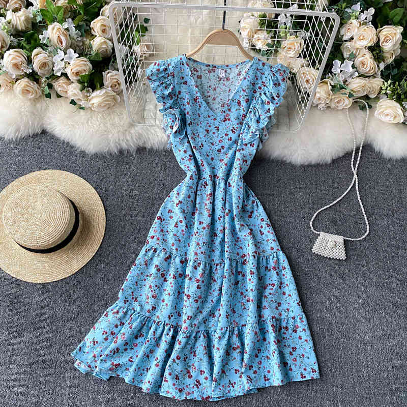 Temperament Women's Seaside Spring Summer V Neck High Waist Fold Casual Flying Sleeve Chic Ladies Dress 210520, Red
Temperament Women's Seaside Spring Summer V Neck High Waist Fold Casual Flying Sleeve Chic Ladies Dress 210520, Red