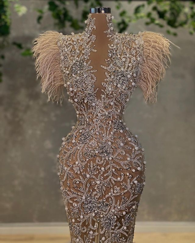 Plus Size Arabic Aso Ebi Luxurious Mermaid Sexy Prom Dresses Lace Beaded Crystals Evening Formal Party Second Reception Gowns Dress ZJ555