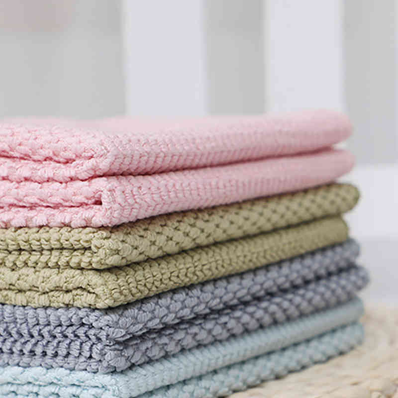 1Pcs Washing Dish Towel Microfiber for Household Cleaning Cloth Wiping Rags 4Colors Kitchen Supplies Anti-grease