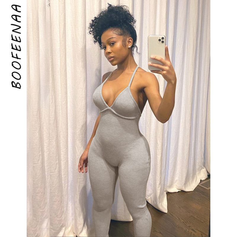 BOOFEENAA Comfy Grey Ribbed Knit One Piece Jumpsuit Women Summer 2021 Sexy Deep V Neck Backless Bodycon Romper C87-CZ20, Beige
BOOFEENAA Comfy Grey Ribbed Knit One Piece Jumpsuit Women Summer 2021 Sexy Deep V Neck Backless Bodycon Romper C87-CZ20, Beige