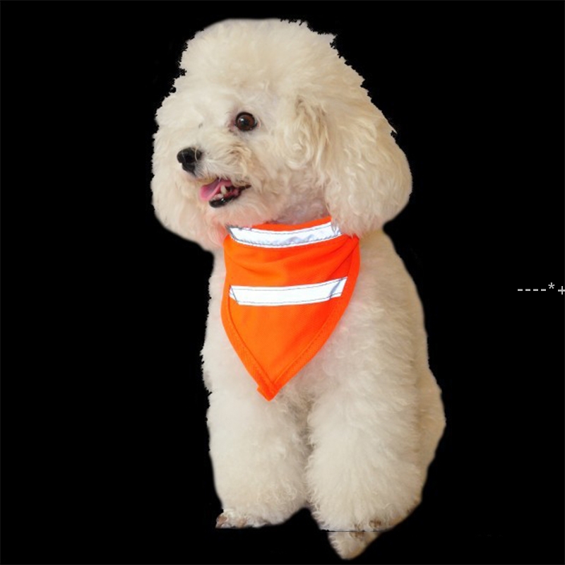 

NEWPet Dog Scarf Collar Bib Bow Tie Puppy Acessory Fluorescent Bibs Neckband Neckerchief Pet Triangular Bandage Reflective RRE11072, Orange