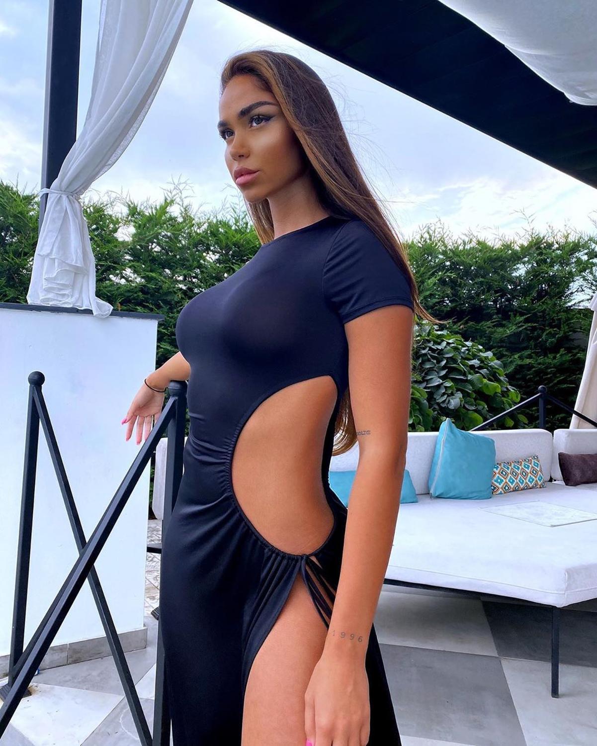 New fashion solid color pleated lace dress with irregular high opening in summer sexy legless women's clothing 210409