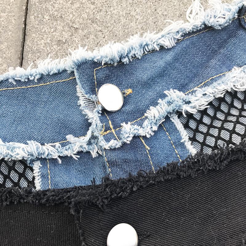Micro Bikini Mini Short Sexy Club Beach Denim Shorts White 2021 Summer Low Waist Thong Jeans For Women Hollow Out Women's