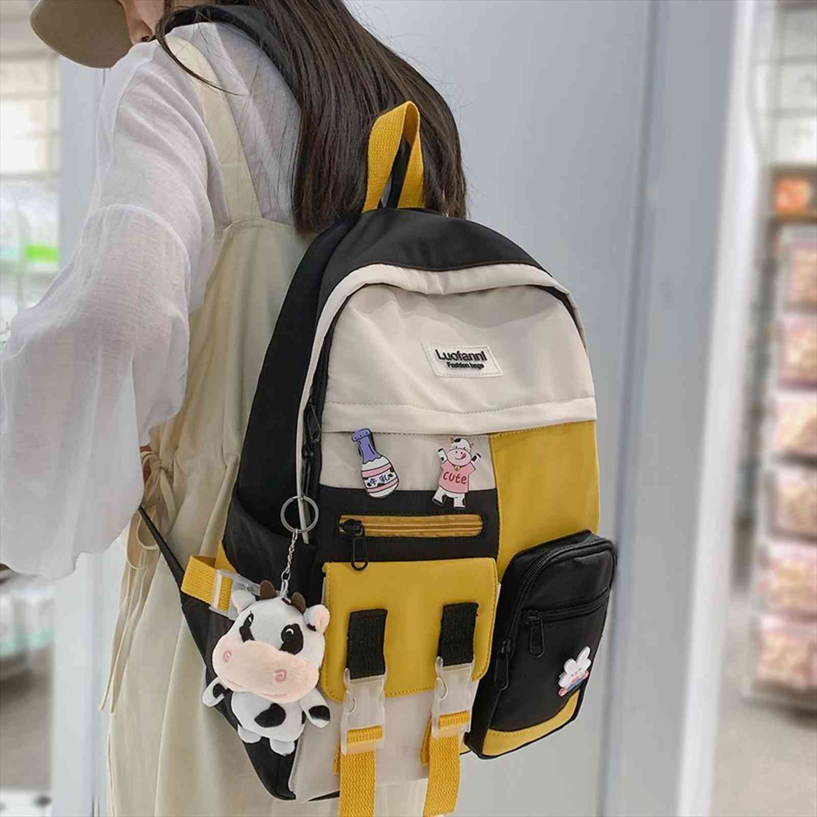 nylon student women backpack kawaii harajuku waterproof school bag pin badge lady cute girl fashion book female
nylon student women backpack kawaii harajuku waterproof school bag pin badge lady cute girl fashion book female