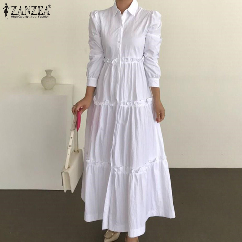 5XL Ruffle Dress Women 2021 Female Maxi Vestidos ZANZEA Autumn Long Sleeve Sundress Casual Solid Stiching Robe Femme Oversized, Black
5XL Ruffle Dress Women 2021 Female Maxi Vestidos ZANZEA Autumn Long Sleeve Sundress Casual Solid Stiching Robe Femme Oversized, Black