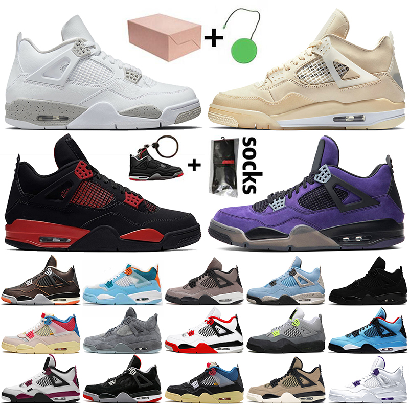 Wholesale With Box Mens Basketball Shoes 4s Jumpman 4 White Oreo Retro Sail Off Red Thunder Travis Scott Purple Sneakers University Blue Trainers, White;red
Wholesale With Box Mens Basketball Shoes 4s Jumpman 4 White Oreo Retro Sail Off Red Thunder Travis Scott Purple Sneakers University Blue Trainers, White;red