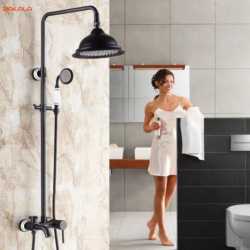 Bathroom Black Shower Set Wall Mounted 8" Rainfall Mixer Tap Faucet 3-functions Valve GZ-6007R/8R Sets
Bathroom Black Shower Set Wall Mounted 8" Rainfall Mixer Tap Faucet 3-functions Valve GZ-6007R/8R Sets
