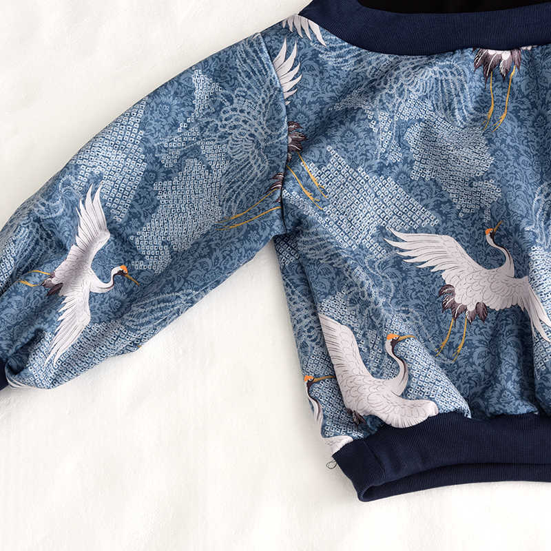 [EAM] Spring High Collar Long Sleeve Pattern Printed Loose Big Size Personality Sweatshirt Women Fashion Tide JL948 210927