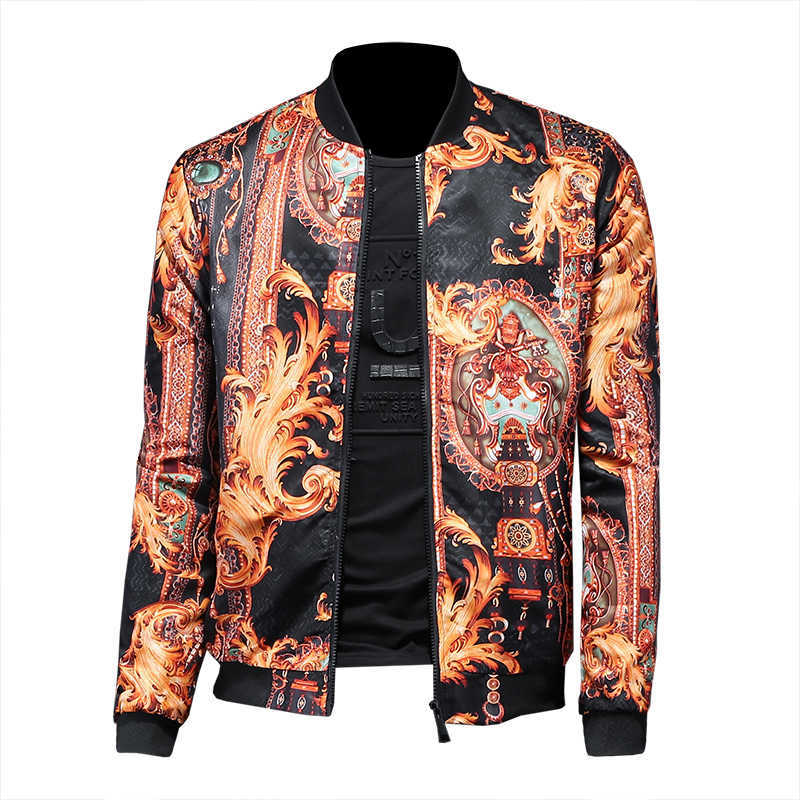 Jacket Men Vintage Printing Bomber Jackets Fashion Windbreaker streetwear Coat Outerwear Jaqueta Masculina 210527