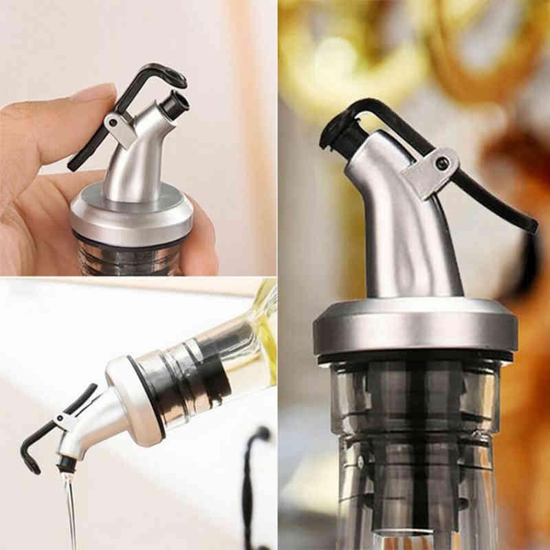 2PCS Oil Bottle Stopper Lock Plug Seal Leak-proof Food Grade Rubber Nozzle Sprayer Liquor Dispenser Wine Pourer Kitchen Bar Tool