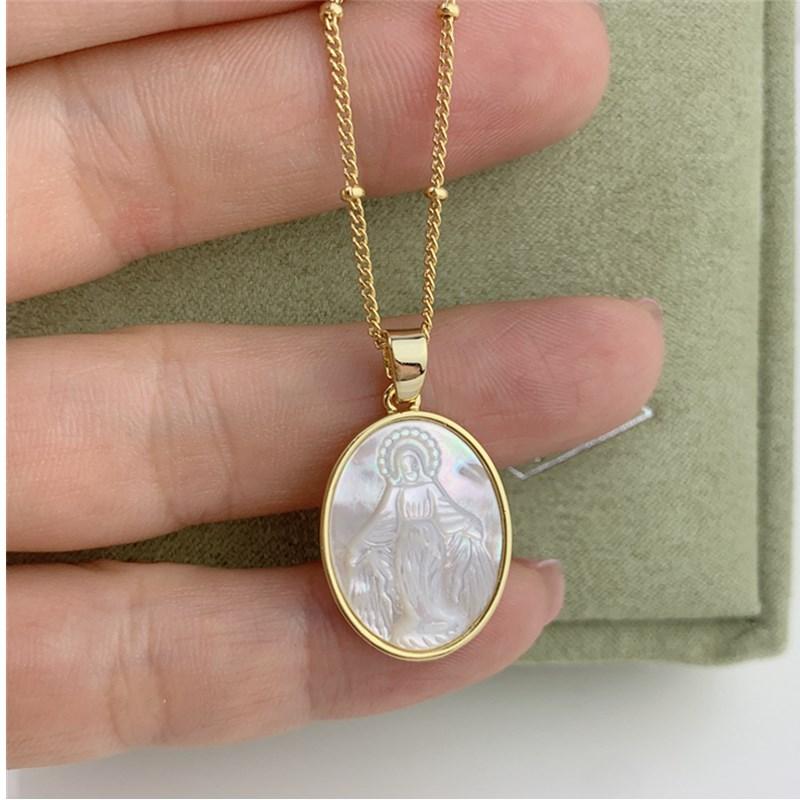 Pendant Necklaces 1PC Promotion Virgin Mary Oval Necklace Natural Mother Of Pearl Shell Copper Alloy Jewelry For Women, Silver
Pendant Necklaces 1PC Promotion Virgin Mary Oval Necklace Natural Mother Of Pearl Shell Copper Alloy Jewelry For Women, Silver