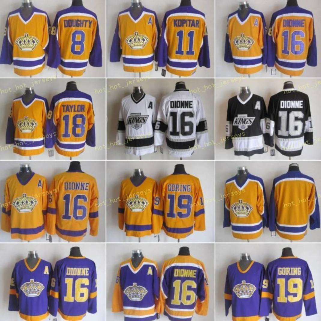 Los Angeles 16 Marcel Dionne Hockey Jersey Kings 8 Drew Doughty 11 Anze Kopitar 18 Dave Taylor Butch Goring Vintage CCM White Yellow Purple, As
Los Angeles 16 Marcel Dionne Hockey Jersey Kings 8 Drew Doughty 11 Anze Kopitar 18 Dave Taylor Butch Goring Vintage CCM White Yellow Purple, As