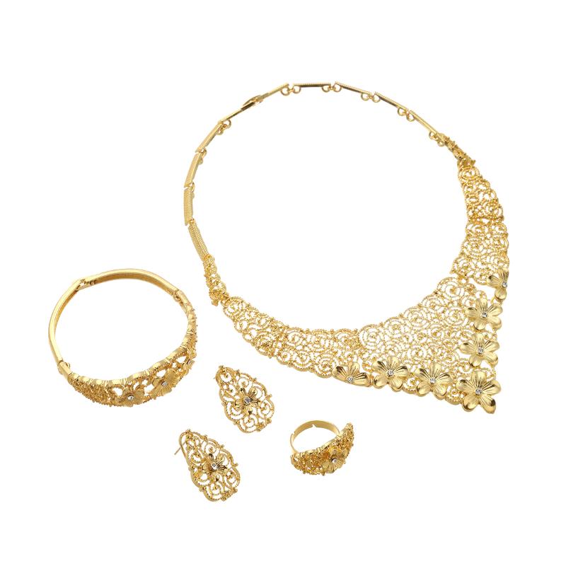 Earrings & Necklace Luxury Dubai Gold Flower African Bridal Wedding Gifts For Women Saudi Arab Chokers Necklaces Bracelet Ring Jewelry Sets, Silver
Earrings & Necklace Luxury Dubai Gold Flower African Bridal Wedding Gifts For Women Saudi Arab Chokers Necklaces Bracelet Ring Jewelry Sets, Silver
