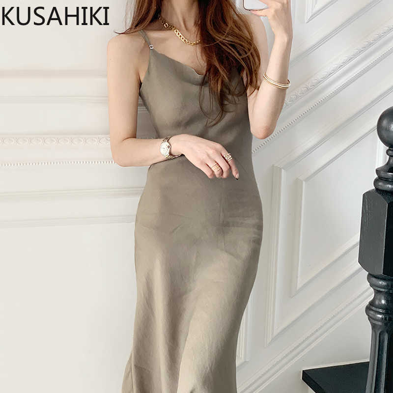 Elegant Slim Women Basic Sling Dress Summer Sleeveless V-neck Spaghetti Strap Dresses Causal Solid Vestidos 6H306 210603, Black
Elegant Slim Women Basic Sling Dress Summer Sleeveless V-neck Spaghetti Strap Dresses Causal Solid Vestidos 6H306 210603, Black
