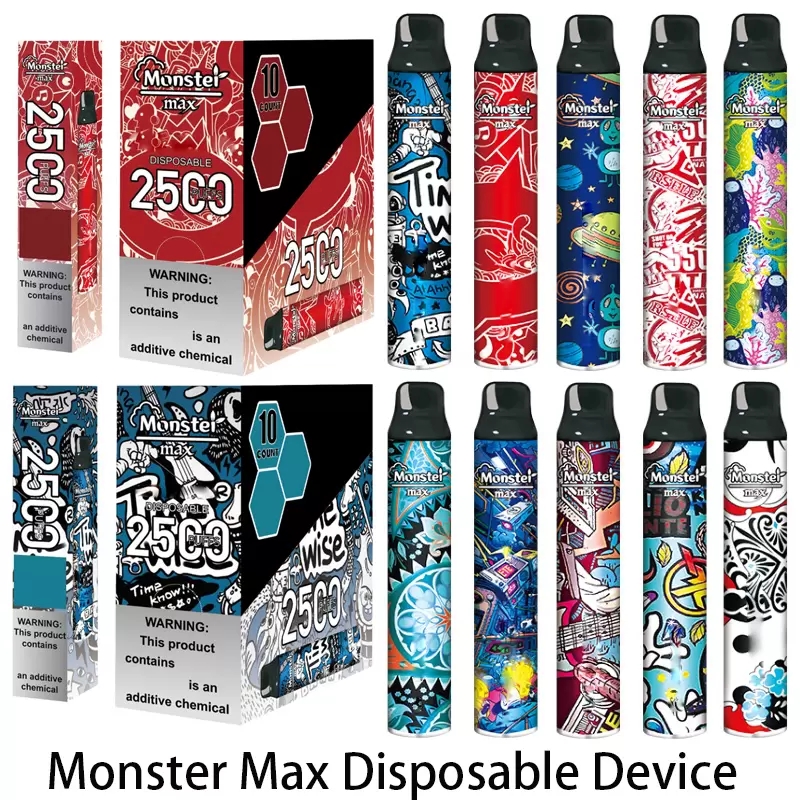 Monster Max Disposable E Cigarettes Device Kit 2500 Puffs Prefilled Pod Vape Pen Authentic VS Bar Plus Dual
Monster Max Disposable E Cigarettes Device Kit 2500 Puffs Prefilled Pod Vape Pen Authentic VS Bar Plus Dual
