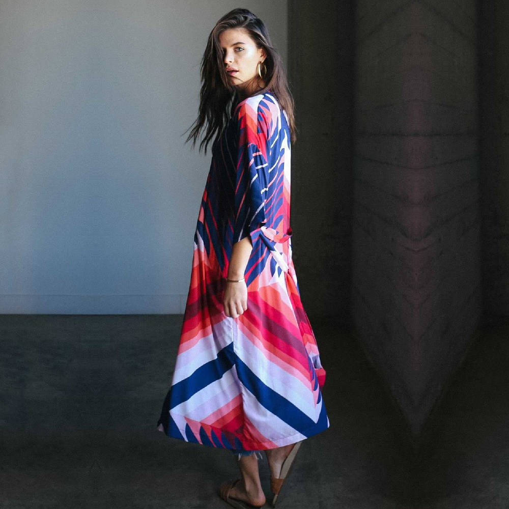 Geometric Print Cotton Beach Dress Sarongs Cover-up Swimwear Pareo Tunic Bathing suit Saida de Praia Bikini cover up #Q571 210420