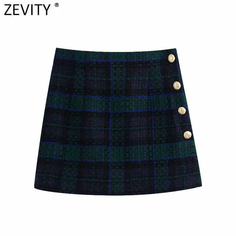 Zevity Women Vintage Plaid Print Tweed Woolen Back Zipper Slim Mini Skirt Faldas Mujer Lady Side Buttons Chic Skirts QUN692 210603, As pic qun692bb
Zevity Women Vintage Plaid Print Tweed Woolen Back Zipper Slim Mini Skirt Faldas Mujer Lady Side Buttons Chic Skirts QUN692 210603, As pic qun692bb