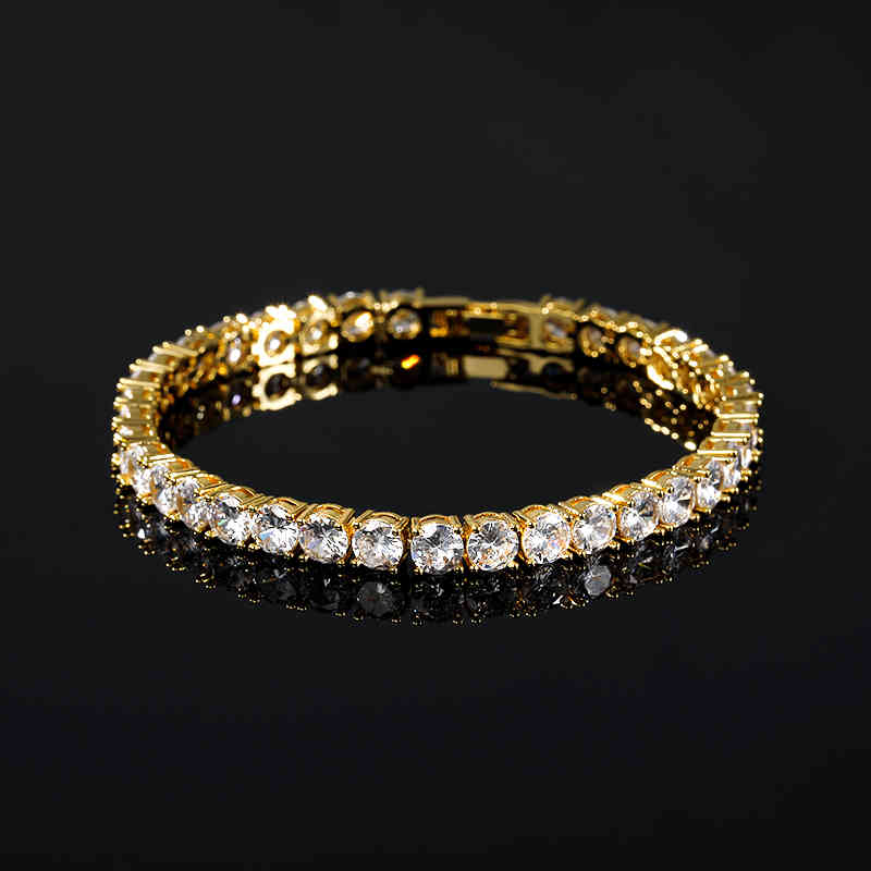 Cubic Zircon Bracelets For Women New Fashion Charm Gold Square Link Wristband Chain Braclets Gift Zircon Jewelry Bracelets X0