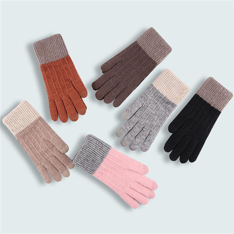 Five Fingers Gloves The Touch Screen Ladies Cashmere Knit Winter Imitation Knitting Plus Velvet Thick Warm Outdoor, Blue;gray
Five Fingers Gloves The Touch Screen Ladies Cashmere Knit Winter Imitation Knitting Plus Velvet Thick Warm Outdoor, Blue;gray