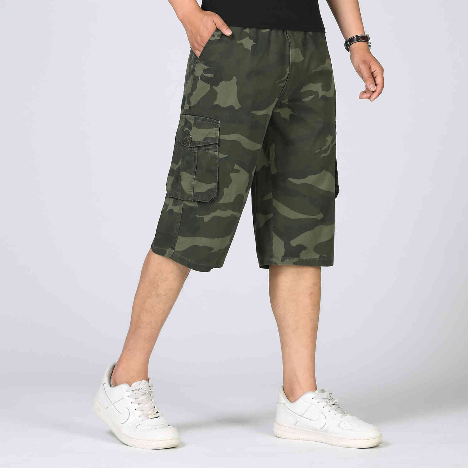Men Casual Camouflage Short Army Green Military Style Cargo Summer Plus Size 4XL 5XL Losse Blue Camo Bermuda Cotton 210518