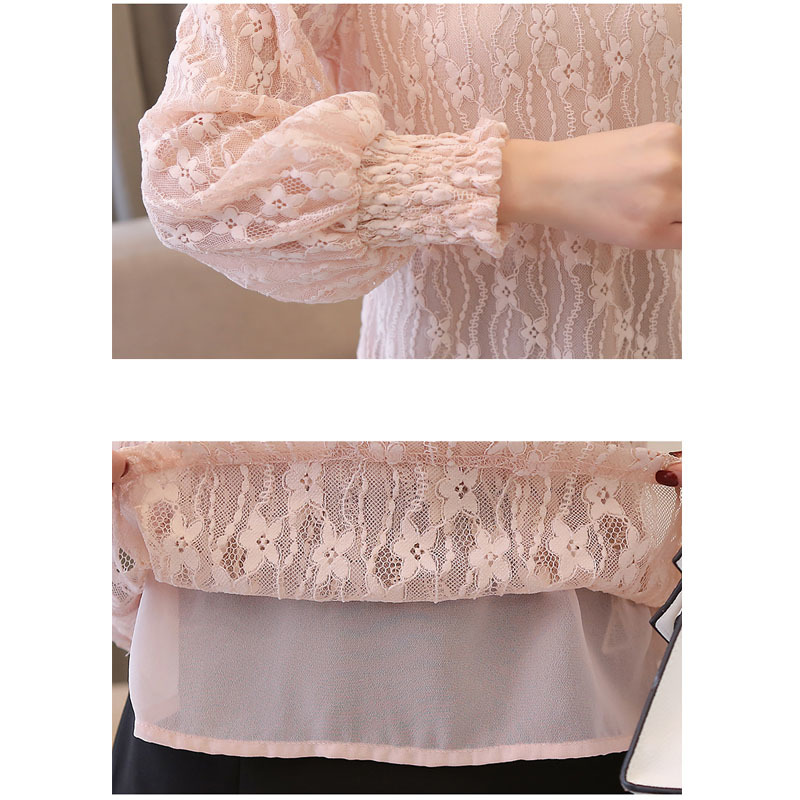 Autumn Women Lace Blouse Puff Long Sleeve Shirts Fashion Casual Ladies Tops Clothes Womens and Blouses 10512 210506