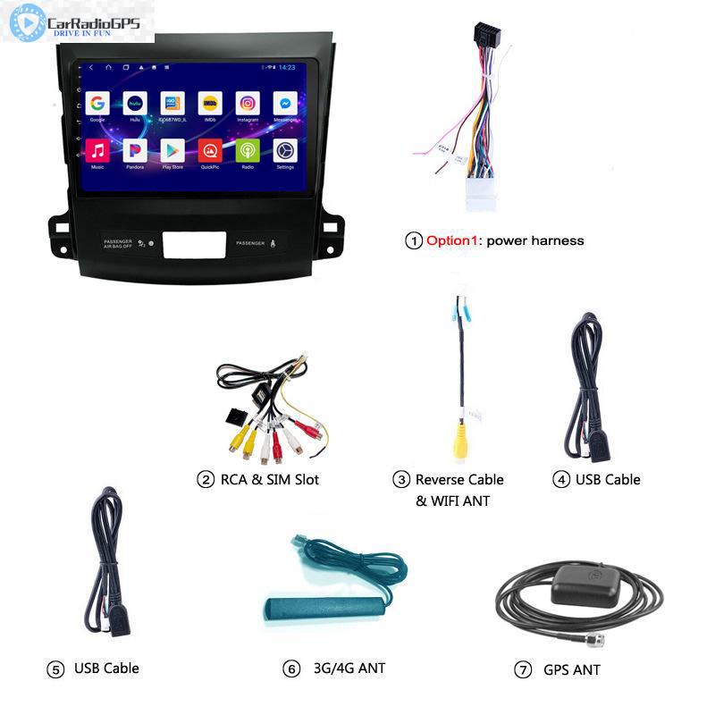 Touch Screen Car dvd Multimedia Player Gps Navigation Built-in DSP Stereo Radio Android 10 for Mitsubishi OUTLANDER-2006 support OBD Backup camera DVR
