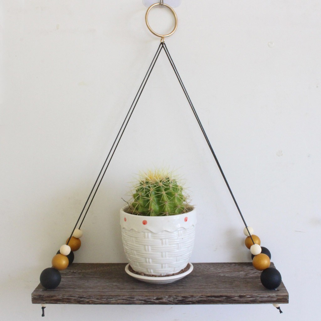 Nordic ins black cotton rope rack word divisor wall decoration paulownia with retro clamboard wood accounts mild decoration