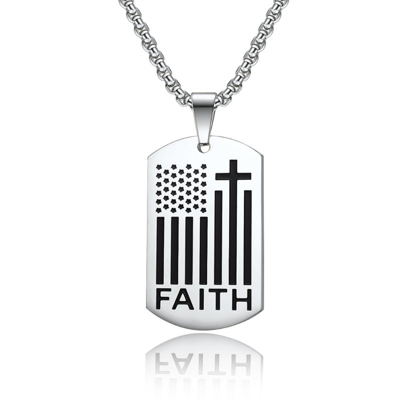 Pendant Necklaces European&American Fashion Trend FAITH Stainless Steel Cross Army Brand Inspiring And Strengthening Courage Bible Dog Tag
Pendant Necklaces European&American Fashion Trend FAITH Stainless Steel Cross Army Brand Inspiring And Strengthening Courage Bible Dog Tag
