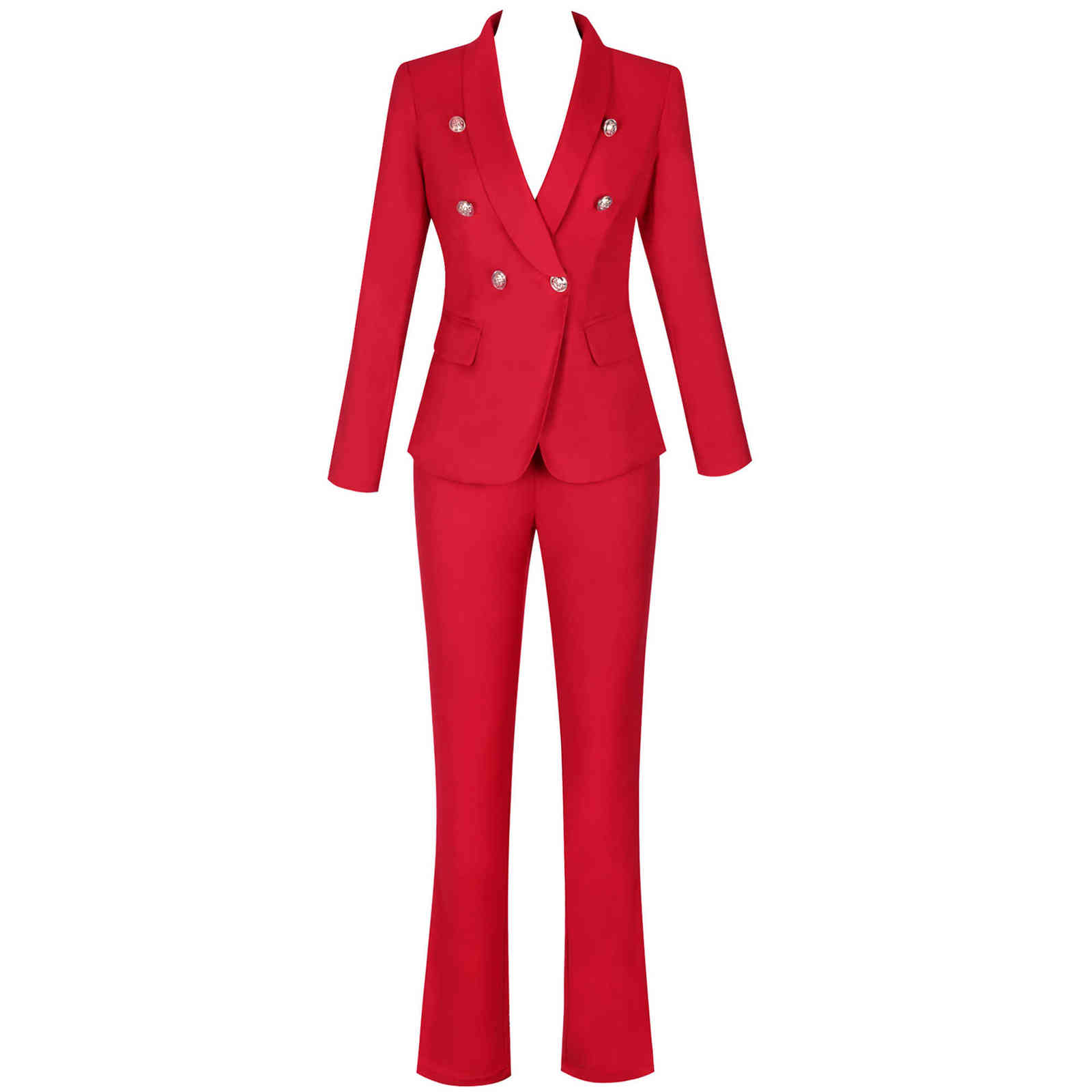 Ocstrade Two Piece Set Women Outfit Fashion Clothing Red Blazer Suit 2 Sets Matching Sexy Birthday Club Party Outfits 211106