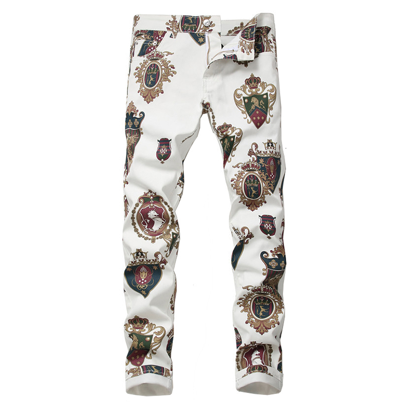 fashion jeans men's badge 3d printed white colored drawing slim fit stretch pants long trousers, Blue
fashion jeans men's badge 3d printed white colored drawing slim fit stretch pants long trousers, Blue