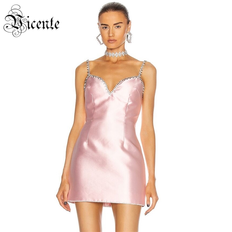 Trendy Satin Slip Dress Crystal Beads Embellished Sexy V Neck Sleeveless Celebrity Party Club Vestido Free 210520, Pink
Trendy Satin Slip Dress Crystal Beads Embellished Sexy V Neck Sleeveless Celebrity Party Club Vestido Free 210520, Pink