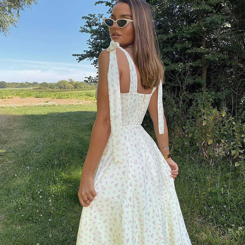 Floral Dress Sleeveless Strap Robe Longue Maxi For Women Femme Vestido De La Correa Lange Mouw Jurk Manga Fleurie Sundresses 210630