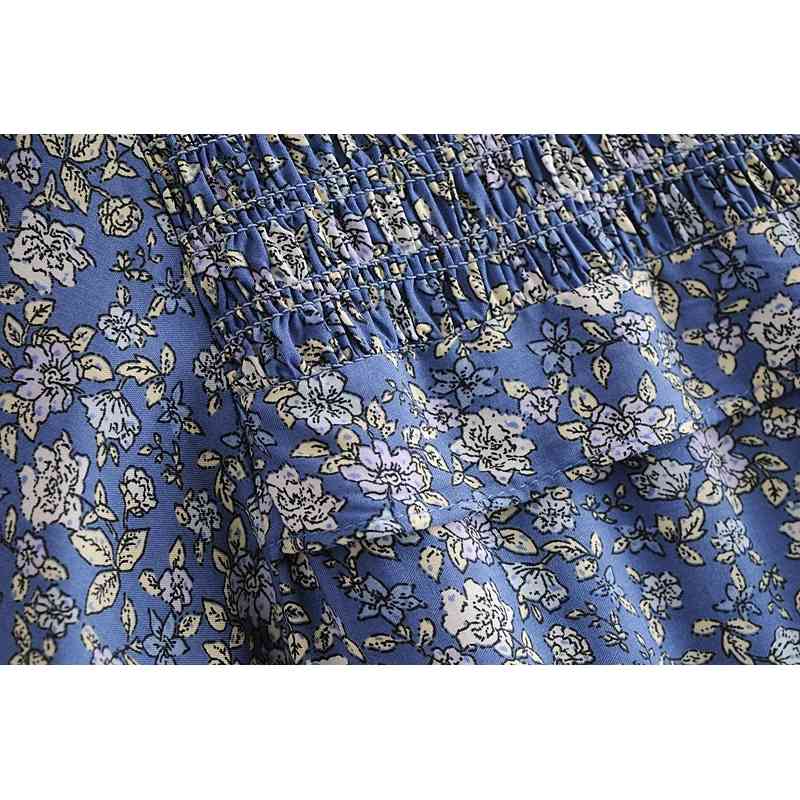 Spring Bohemia Spliced Wood ears Ruffles Dress Hippie Women Ruched Tie Bow Back Midi Dresses Holiday Autumn 210429