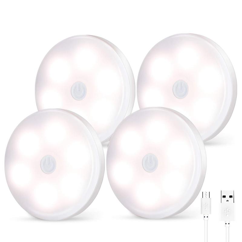 Night Lights Version - Usb Rechargeable Led Puck 4 Pack Wireless Under Cabinet Lighting, Press Dimming Light, Co
Night Lights Version - Usb Rechargeable Led Puck 4 Pack Wireless Under Cabinet Lighting, Press Dimming Light, Co