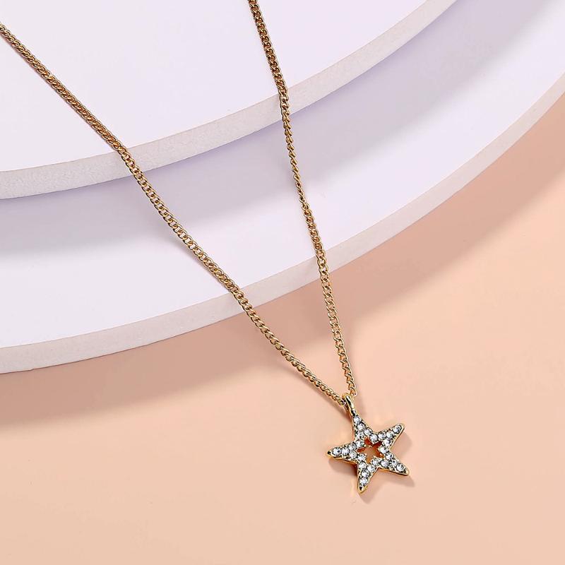 Chains Fashion Diamond Inlaid Five Pointed Star Accessories Creative Simple Hollow Metal Isn Style Women's Chain, Silver
Chains Fashion Diamond Inlaid Five Pointed Star Accessories Creative Simple Hollow Metal Isn Style Women's Chain, Silver