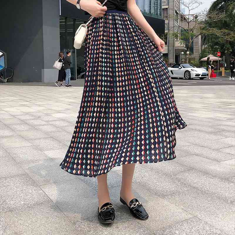 spring autumn bohemian vintage colorful womens skirt striped printed floral dotted pleated chiffon long skirts navy apricot, Black
spring autumn bohemian vintage colorful womens skirt striped printed floral dotted pleated chiffon long skirts navy apricot, Black