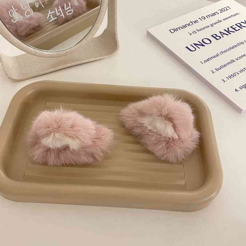 Hair Accessories 2021 Sweet Girl Lovely Cat Ear Hairpin Anti Leather Grass Rabbit Plush Top Clip