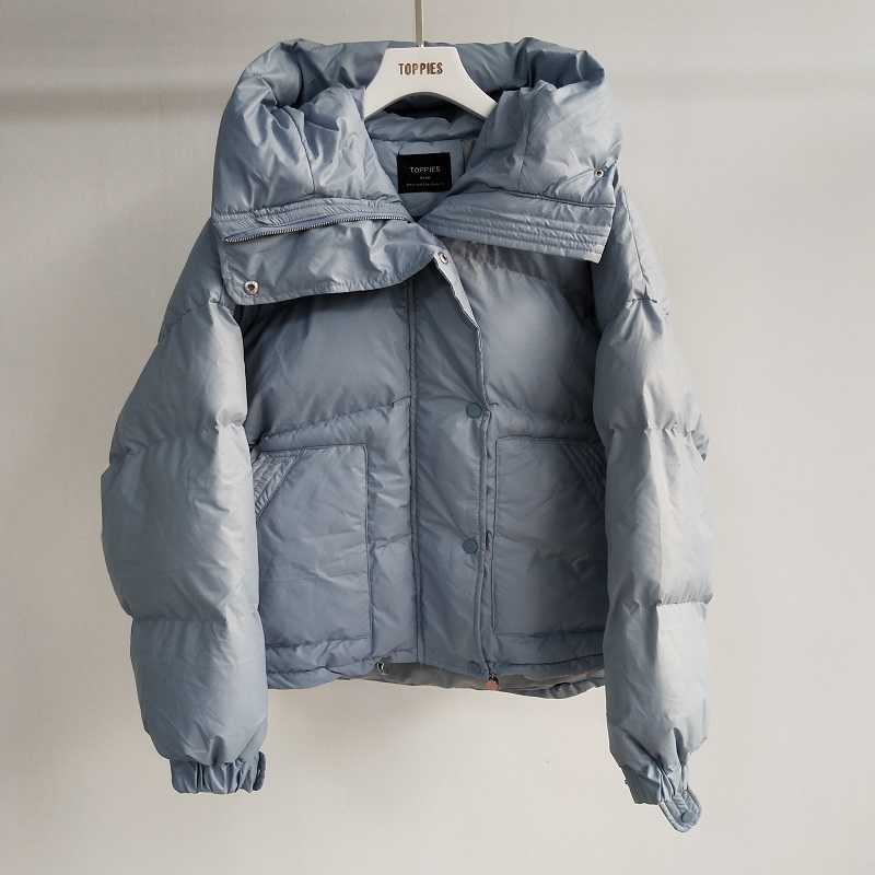 Toppies Female Hooded Outwear Warm Bread Jackets Loose Casual Candy Color winter jacket fashion Korean 211008