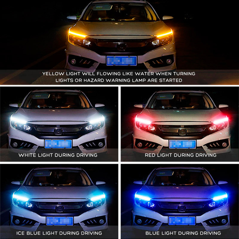 Car Led DRL Daytime Running Lights Turn Signal DRL Led Strip Car Light Accessories Brake Side Lights Headlights For Auto