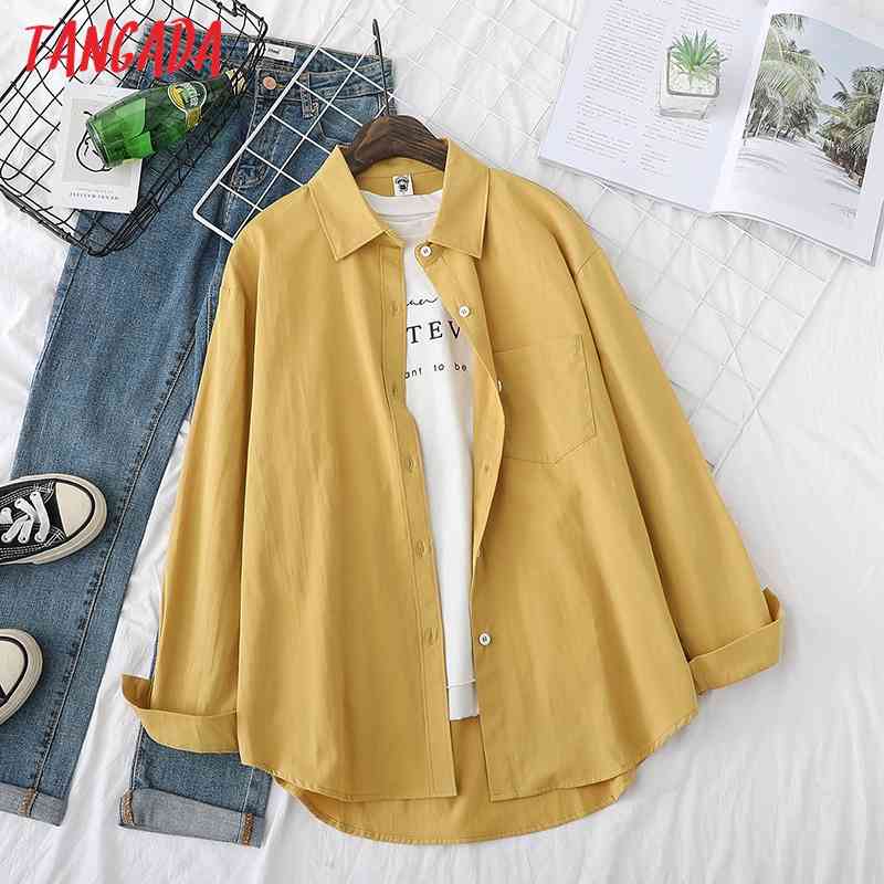 Women White Classic Shirt Turn Down Collar Long Sleeve Chic Female Casual Tops Blusas XQ03 210416