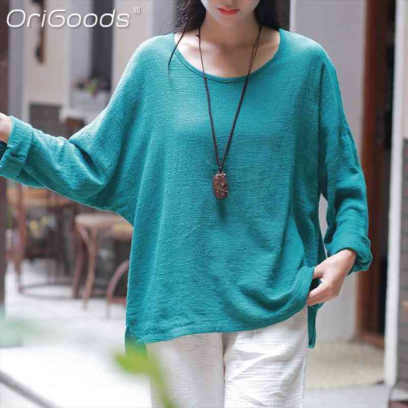 cotton linen long sleeve women shirts o-neck loose causal vintage summer plus size for c125, White
cotton linen long sleeve women shirts o-neck loose causal vintage summer plus size for c125, White