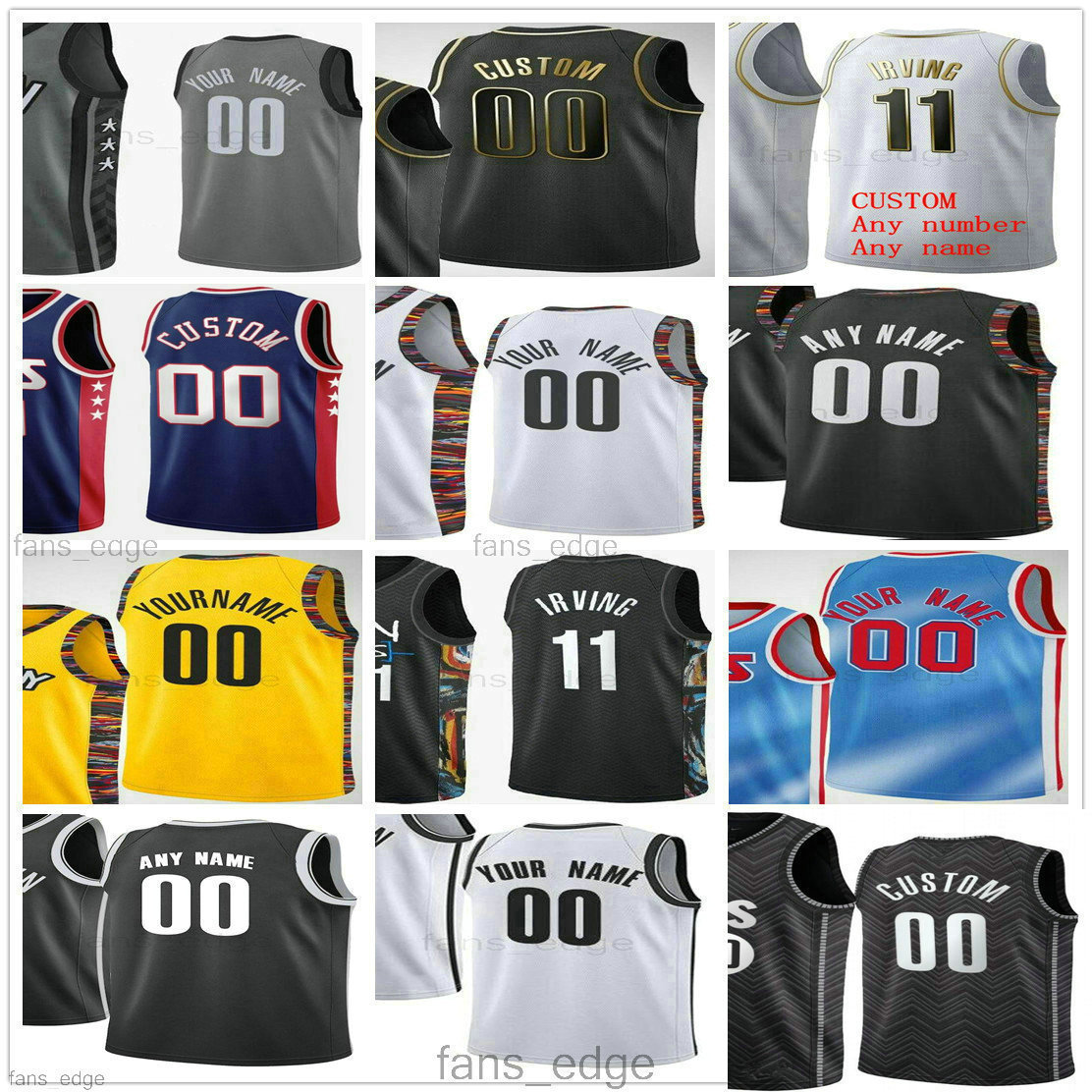 75th Custom Printed 11 Kyrie 7 Kevin Irving Durant Ben Simmons Seth Curry Joe Harris LaMarcus Aldridge 33 Nic Claxton 8 Patty Mills Men Women Kids Basketball Jersey, Black
75th Custom Printed 11 Kyrie 7 Kevin Irving Durant Ben Simmons Seth Curry Joe Harris LaMarcus Aldridge 33 Nic Claxton 8 Patty Mills Men Women Kids Basketball Jersey, Black