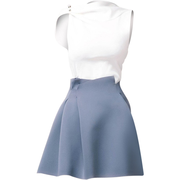 Summer Women 2 Piece Set Chic white Beading sleeveless chiffon Shirt Tops + High Waist Mini Ball Gown Skirt Suits 210518