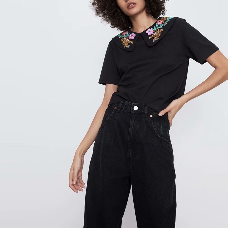 Casual Summer Cotton T shirts Ladies Printed Black Tees For Women Short Sleeve Shirt Tops XZ2386 210525
Casual Summer Cotton T shirts Ladies Printed Black Tees For Women Short Sleeve Shirt Tops XZ2386 210525