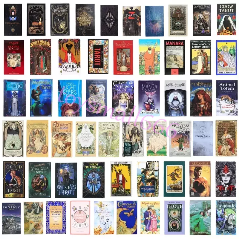 200 Style Tarot Cards Games Oracle Golden Art Nouveau The Green Witch Universal Celtic Thelema Steampunk Board DeckGSJMAR7