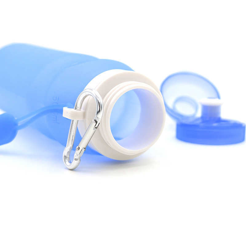 Food Grade Foldable Water Bottles Free Folding Cup Cycling Silicone Collapsible Travel Drinkware 210914 Z260202