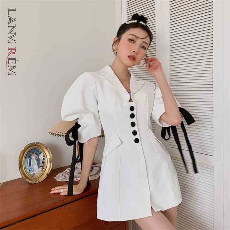 Women Dress Lapel Collar Bubble Sleeve Single Breasted Bow Ribbon Temperament Fashion Summer 2H802 210526, White
Women Dress Lapel Collar Bubble Sleeve Single Breasted Bow Ribbon Temperament Fashion Summer 2H802 210526, White
