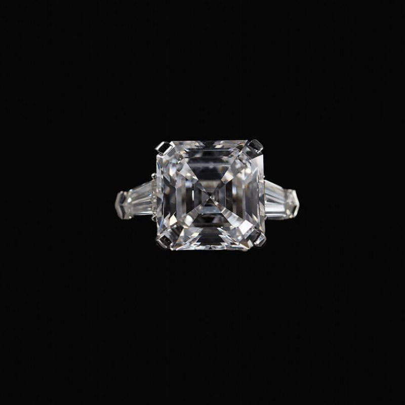 Wedding Rings Original 925 Silver Square ring Asscher Cut Simulated Diamond Engagement Cocktail Women topaz finger Fine Jewelry with box 39ess