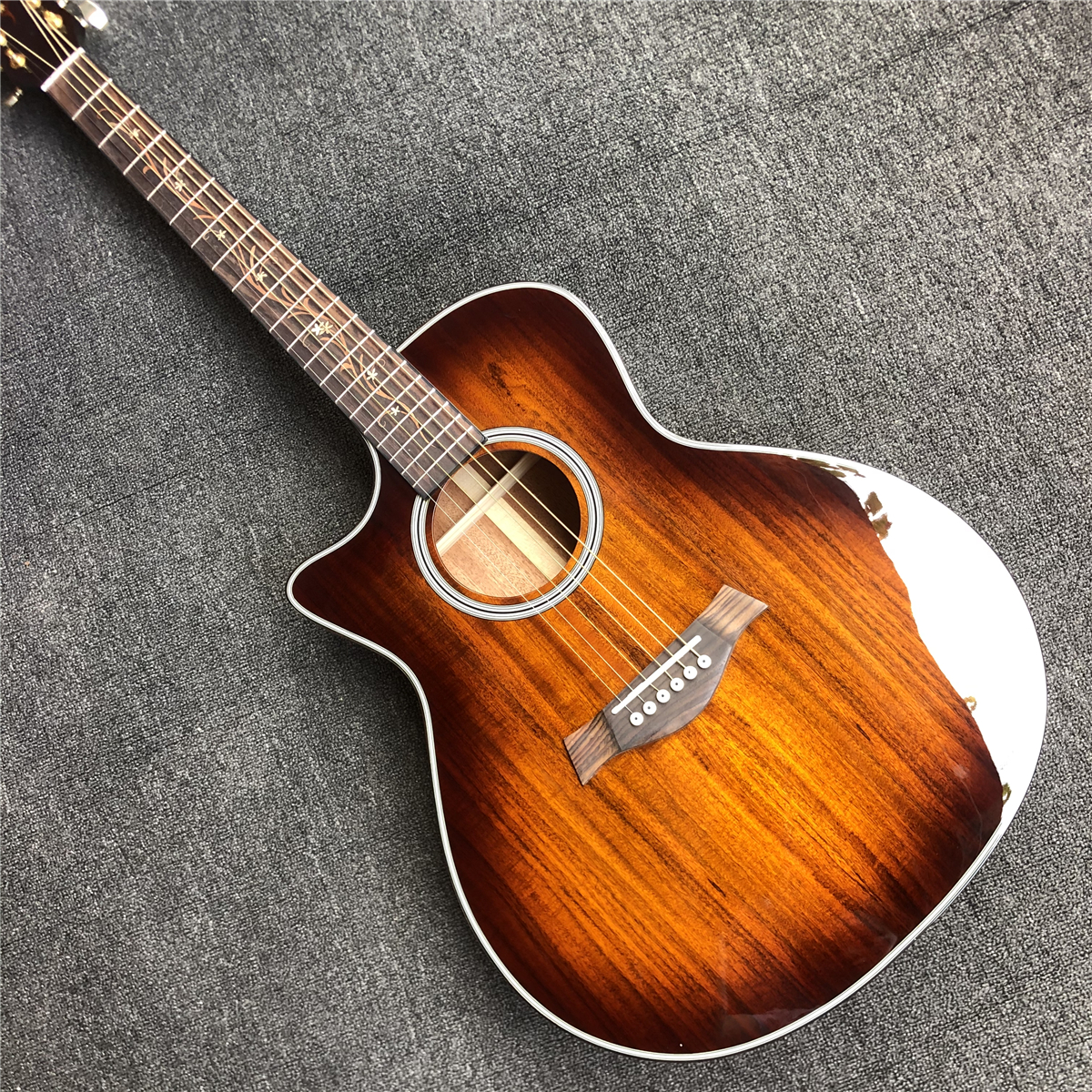 KOA wood lefty acoustic guitar 41 inches cutaway left handed guitare acoustique tree of life fretboard inlays backhand-acoustic-guitar
KOA wood lefty acoustic guitar 41 inches cutaway left handed guitare acoustique tree of life fretboard inlays backhand-acoustic-guitar